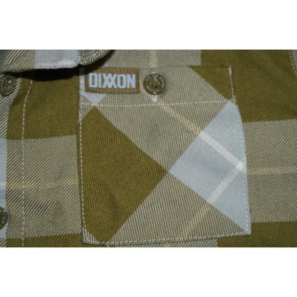 DIXON DFC Youth Division Plaid Flannel Shirt Boys Size S Green Gray Button Up - Picture 5 of 7